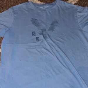 American Eagle Outfitters Sky Blue Graphic Tee
